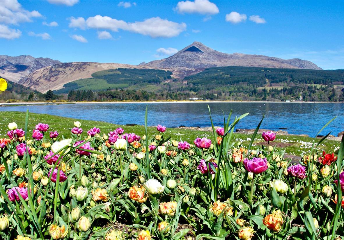 Brodick with Goat Fell in the distance