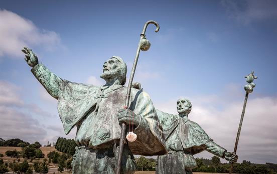 Monte do Gozo &amp; der erste Blick auf Santiago.