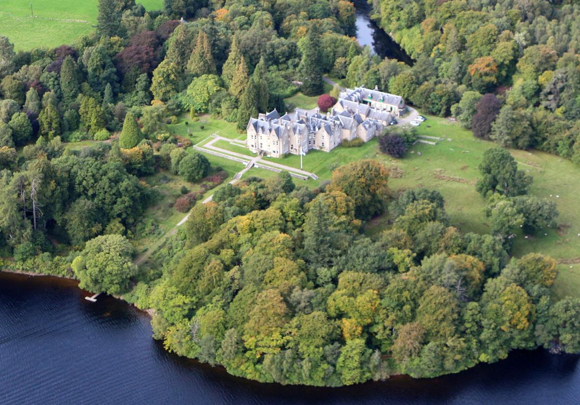 Glengarry Castle Hotel from above