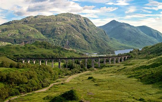 Iconic Glenfinnan Viaduct with Loch Shiel