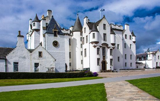The imposing castle of Atholl Estate