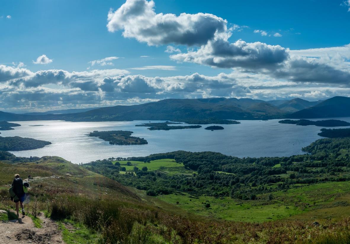 Trail above iconic Loch Lomond