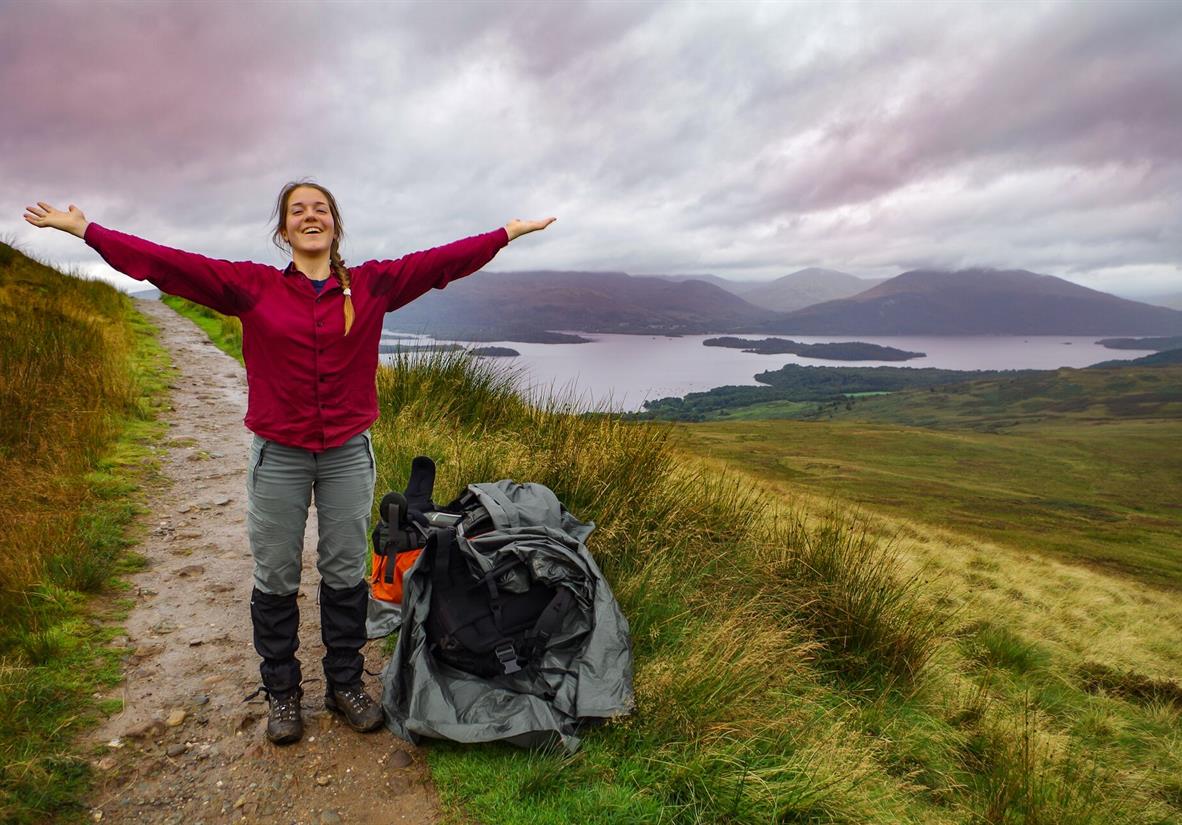 Solo walker on West Highland Way