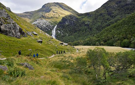 Walking in Glen Nevis at the foot of Ben Nevis