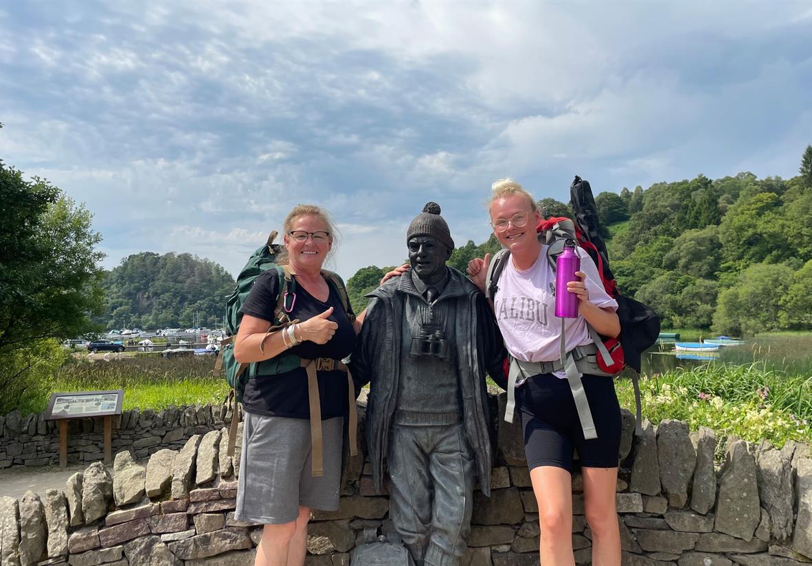 Tom Weir statue in Balmaha