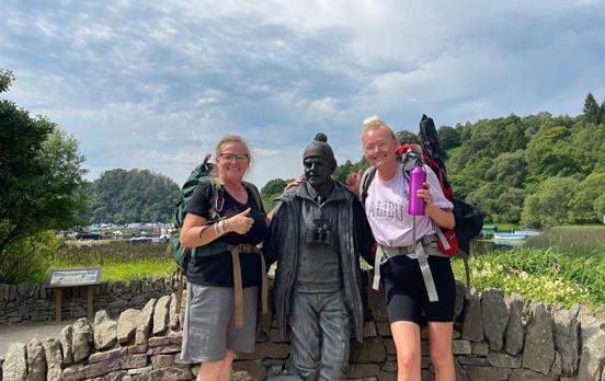 Tom Weir statue in Balmaha