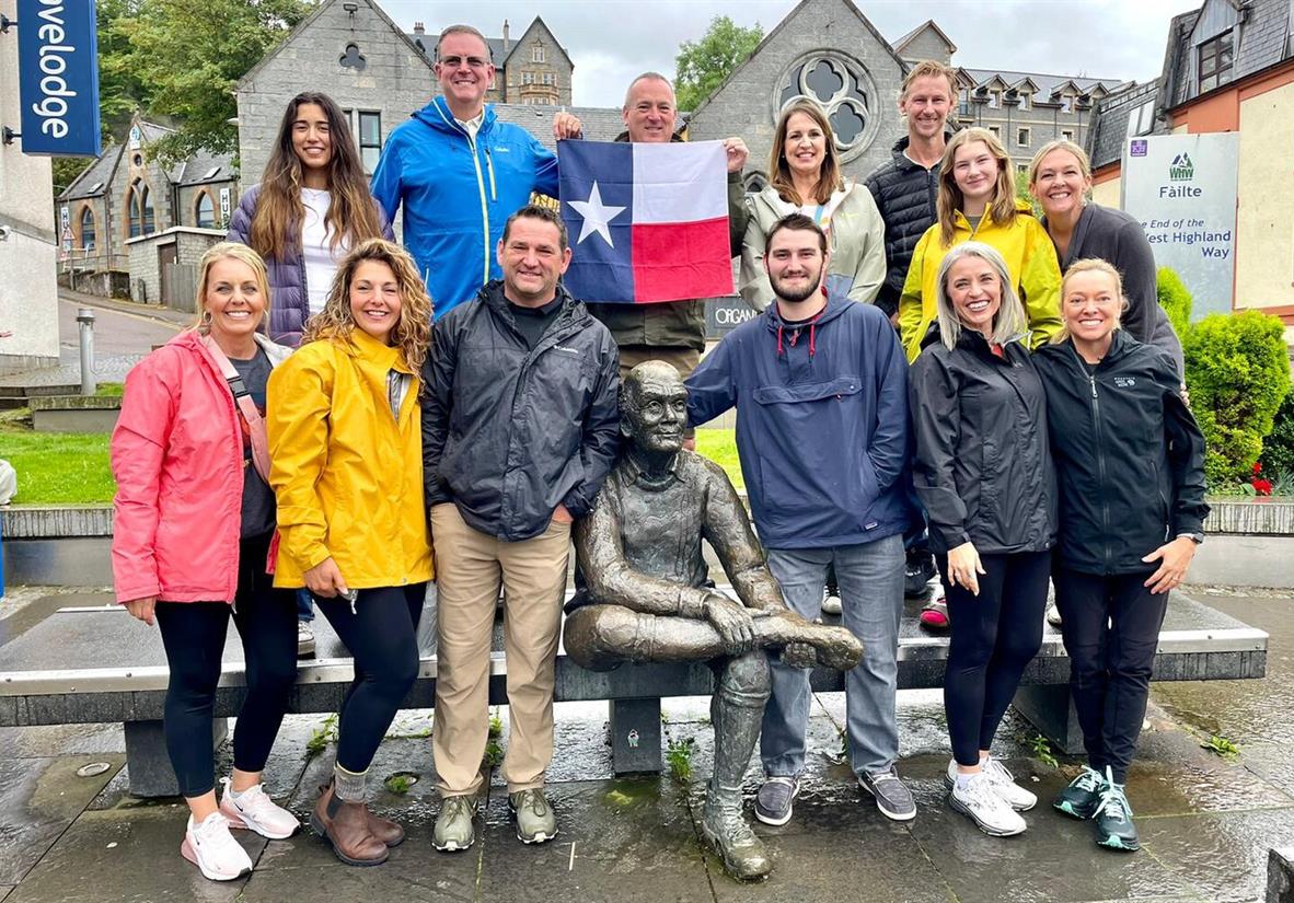 Group of walkers at the finish in Fort William