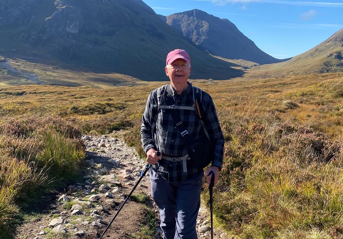 Solo walker on West Highland Way