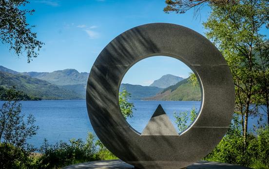 The Ben Lomond monument beside the trail