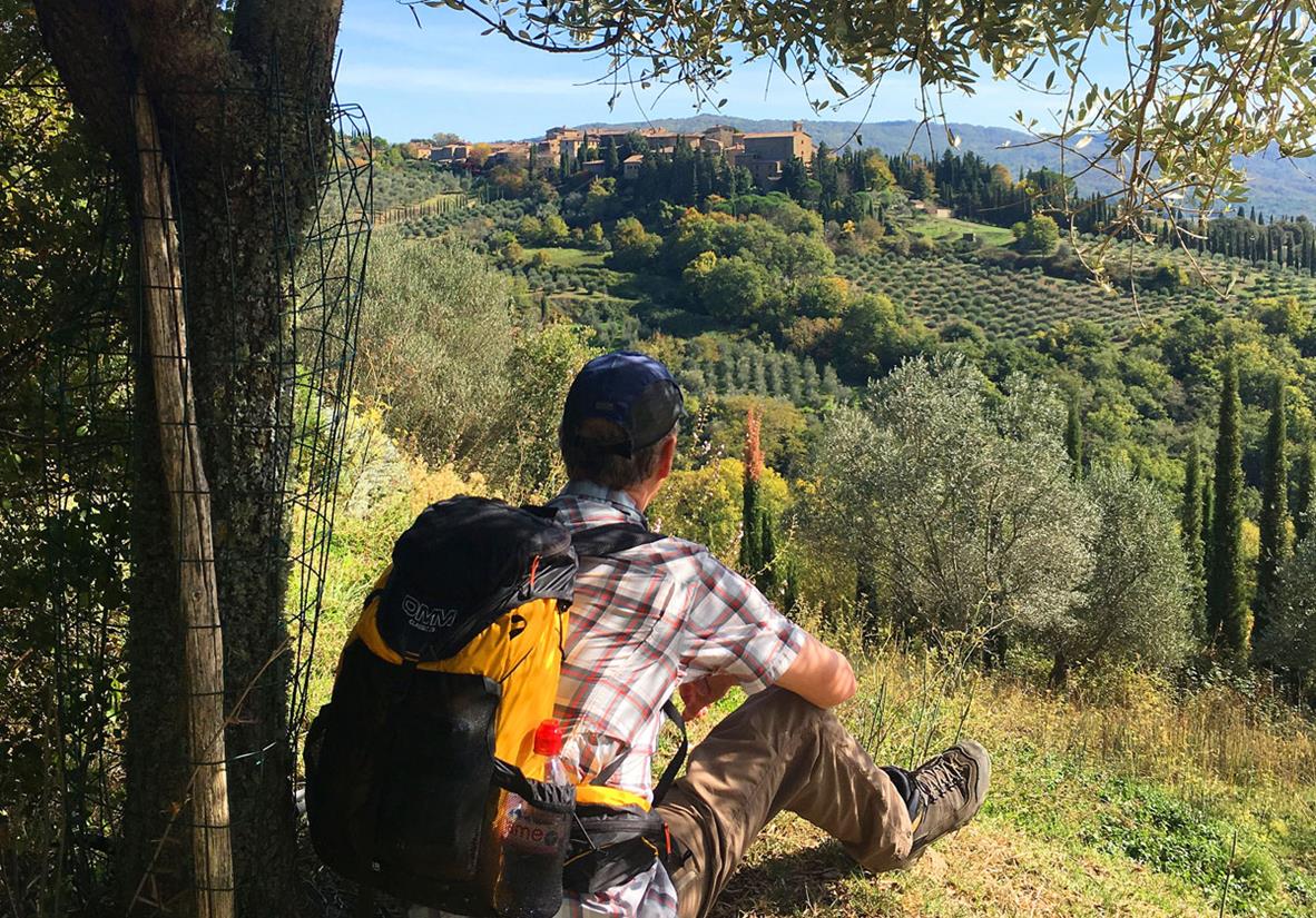 Taking a break to soak in the incredible views