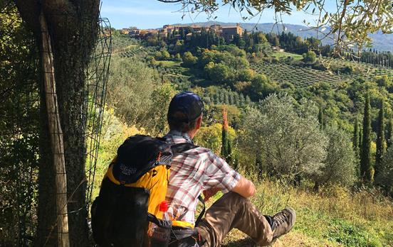 Taking a break to soak in the incredible views